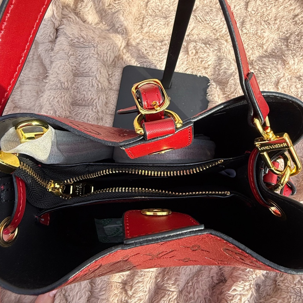 Cherry Red Monogram Shoulder Bag - image 4